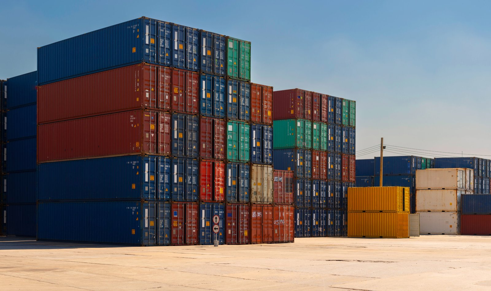 Container yard and Industrial port.